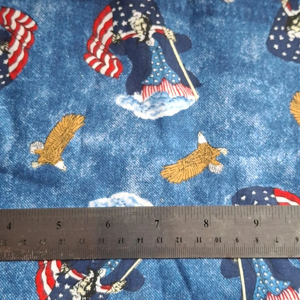 FABRIC #214 Fabric - Cotton - Patriotic Uncle Sam Eagle Print 45 x 45